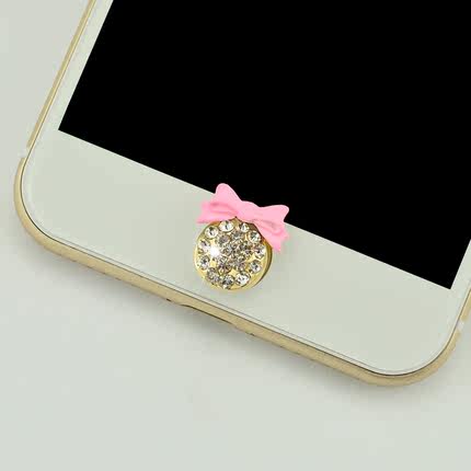 苹果iPhone6plus按键贴6s可爱卡通home金属水钻ipadmini按钮贴5s