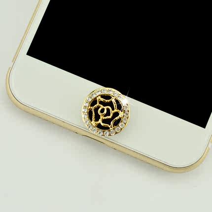 苹果iPhone6plus按键贴6s可爱卡通home金属水钻ipadmini按钮贴5s