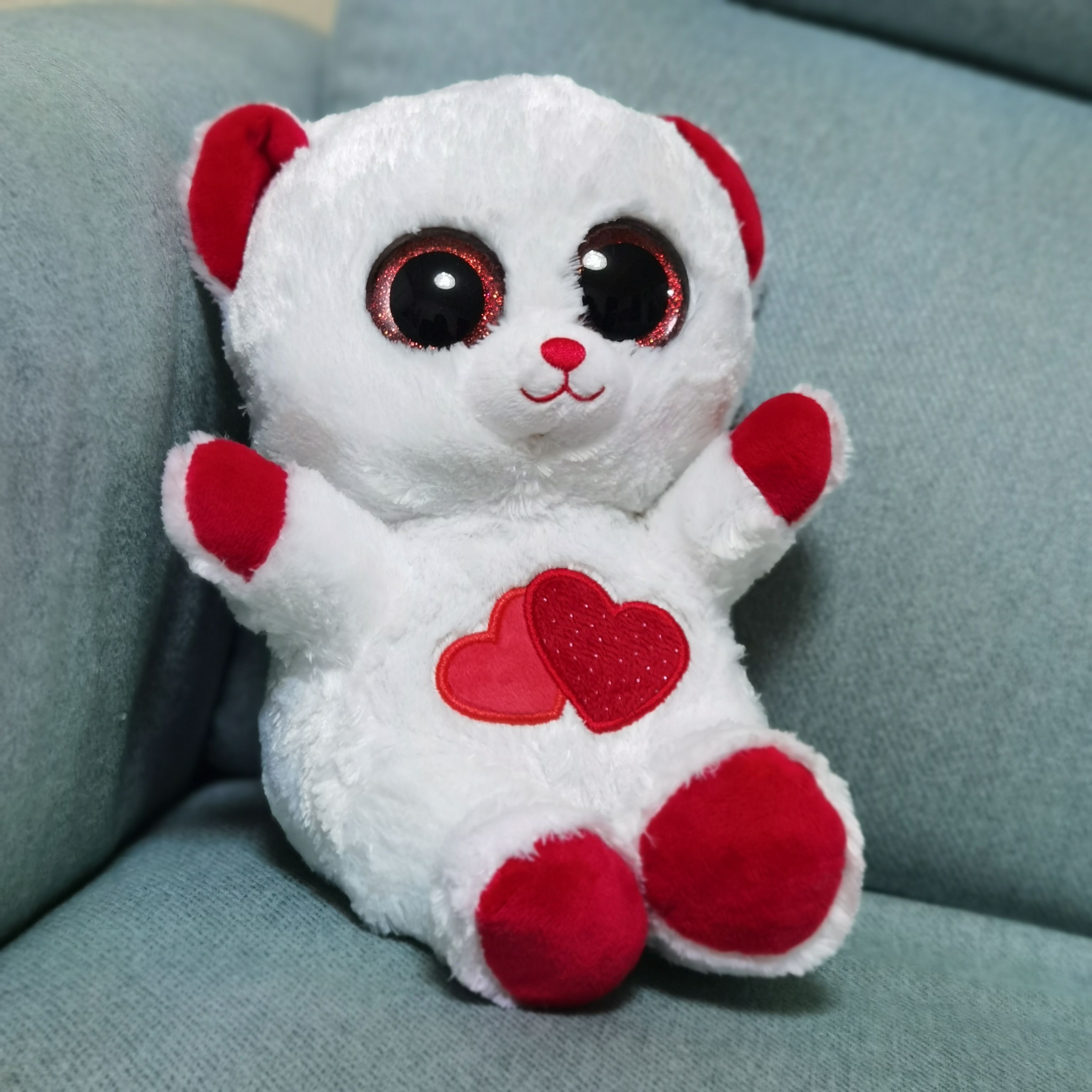 毛绒玩具公仔玩偶大眼公仔白色爱心熊出口法国玩具公仔儿童礼物