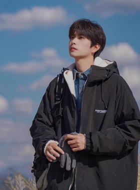 5309批65黑色蓝色M-XXL，双面穿羊羔棉衣+防水