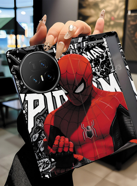 适用于荣耀magicv5手机壳折叠皮纹翻盖全包蜘蛛侠个性酷炫潮男时尚动漫英伦风复古华为magicvs3保护套vs2