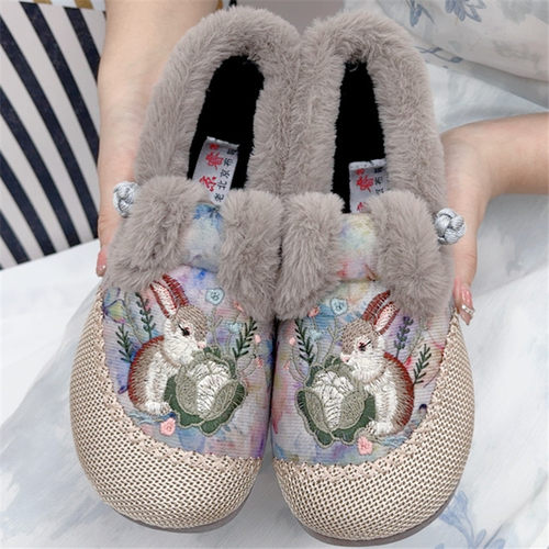 新中式绣花棉鞋京睿老北京布鞋