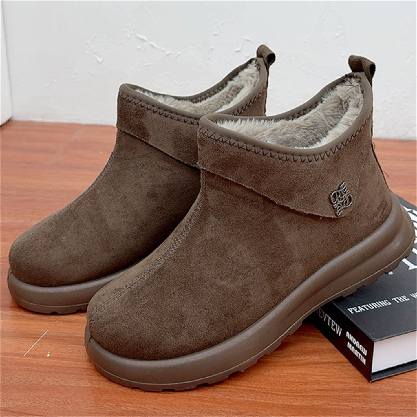 加厚加绒学生短靴厚底保暖防滑一脚蹬女棉鞋休闲百搭老北京布鞋新,女鞋,时尚雪地靴,淘宝优惠券,粉丝福利购,淘宝优惠卷