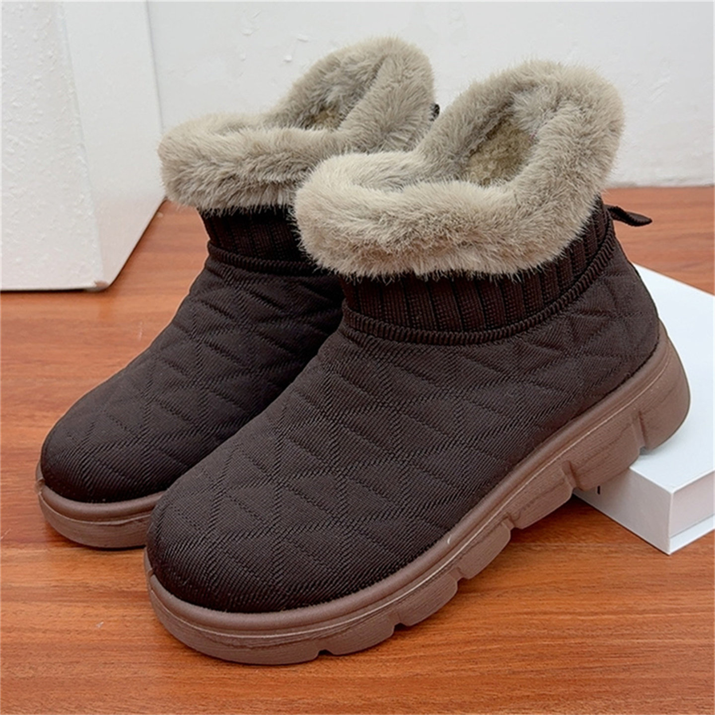 冬季新款加绒加厚保暖雪地靴老北京棉鞋平底短靴洋气百搭厚底女鞋,女鞋,高帮鞋,淘宝优惠券,粉丝福利购,淘宝优惠卷