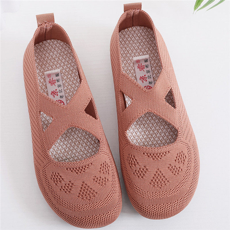 春季新款老北京布鞋女浅口一脚蹬飞织妈妈鞋透气软底轻便中老年鞋,女鞋,传统布鞋,淘宝优惠券,粉丝福利购,淘宝优惠卷
