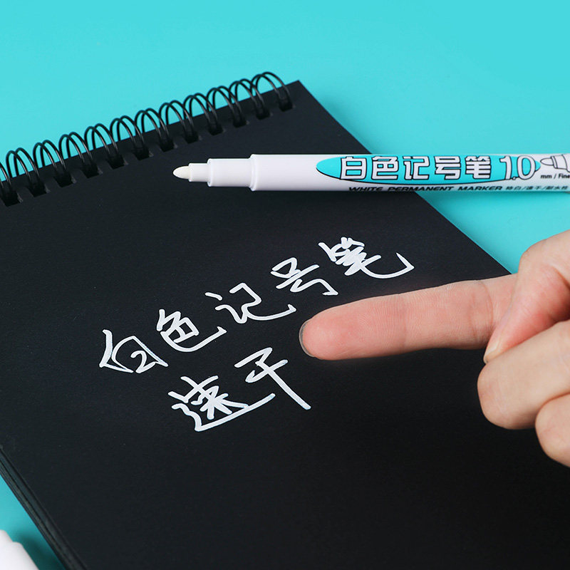 흰색 마커 펜은 퇴색되지 않으며 방수 유성 대용량 마커 펜 유리 및 플라스틱 용 1MM 검정색 판지