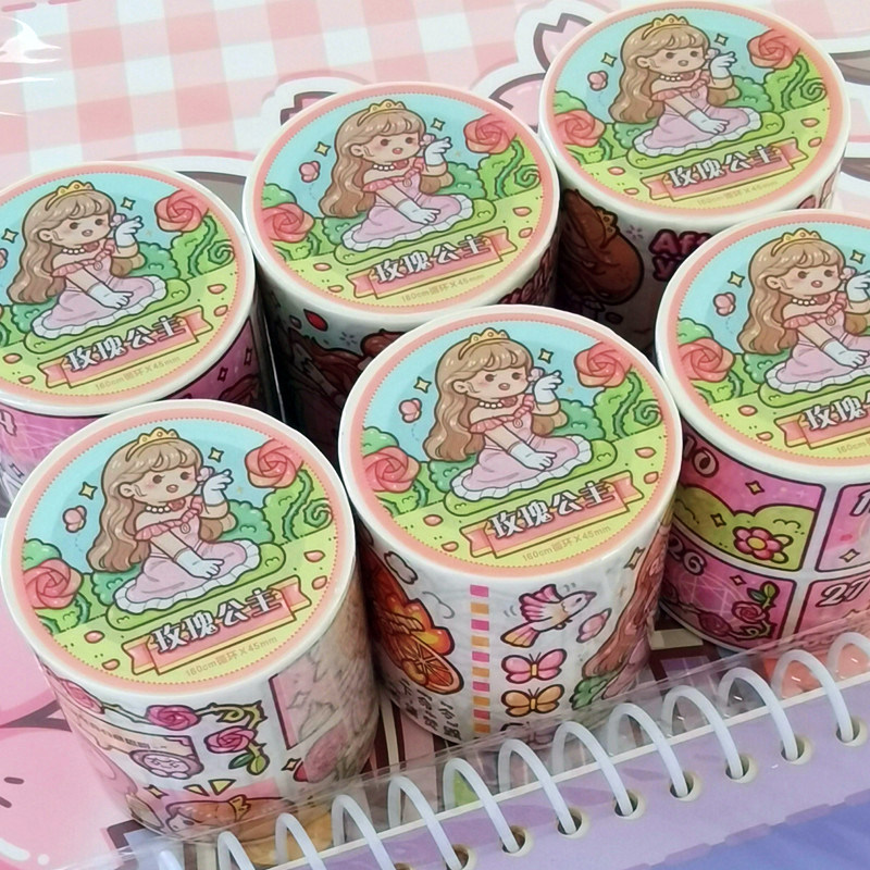 小麻薯胶带玫瑰公主胡桃夹子秋冬限定小红帽少女手帐装饰素材贴纸