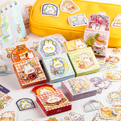 萌兔城可爱卡通兔子手帐贴纸