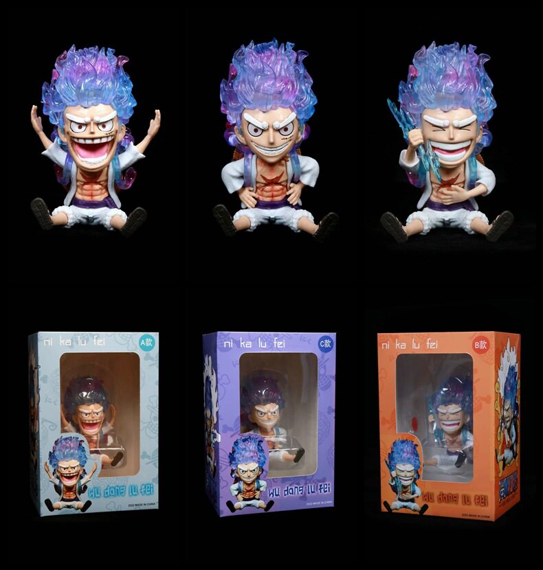 海贼王 q版3款 五档尼卡路飞 举手 叉腰 坐姿 模型 摆件 盒装手办