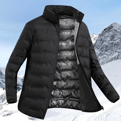 85%白鸭绒一体羽绒服男士冲锋衣石墨烯自发热新国标立领外套轻薄