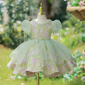 儿童礼服高端花童婚礼小女孩公主裙女童蓬蓬裙洋气主持人演出服夏