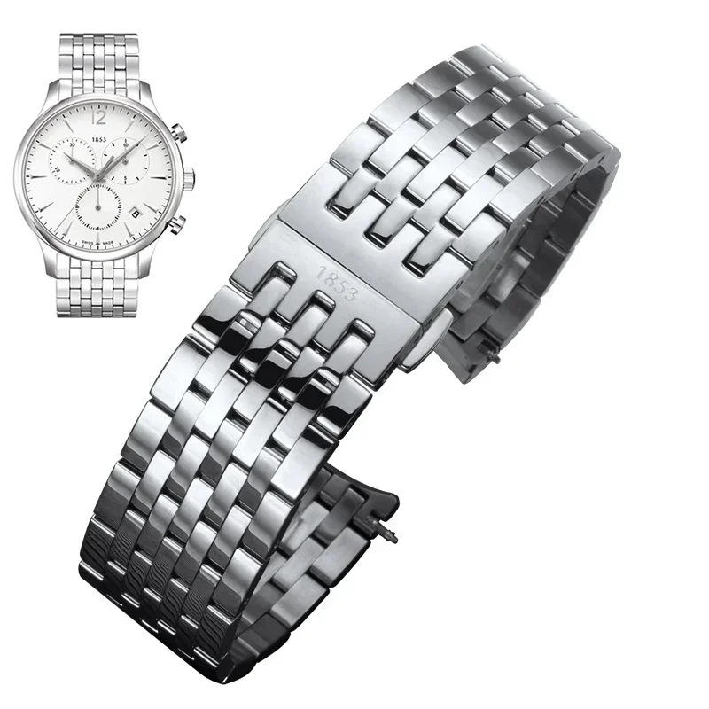 适配天唆1853俊雅T063表带T063610 T063617 T063639A 精钢带 20mm