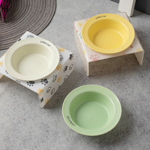 韩国亚克力猫碗架宠物餐桌卡通炫彩猫碗碗bd宠物碗飞碟碗