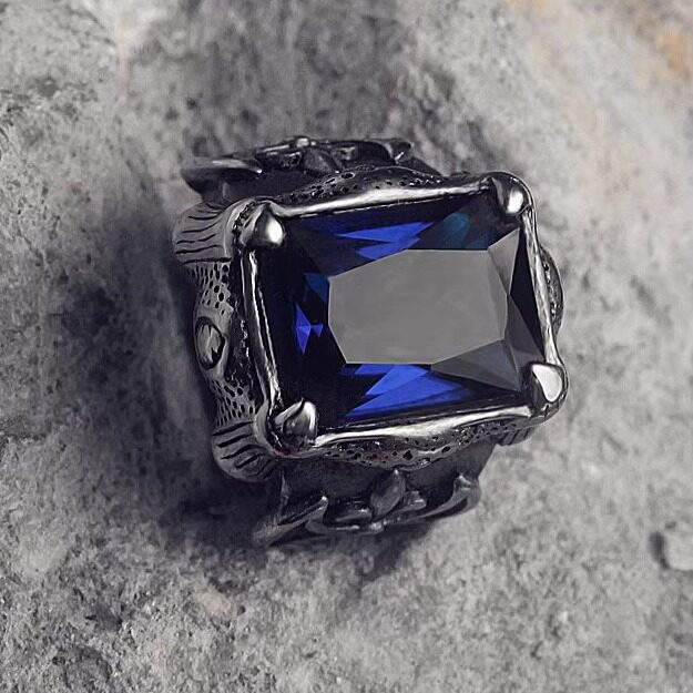 PUNK STYLE EUROPEAN AND AMERICAN PERSONALITY HIGH-END SENSE TITANIUM STEEL HIPSTER RING MENS RETRO DOMINEERING FASHION SINGLE INDEX RING