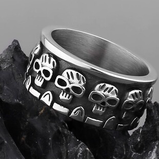 朋克哥特式骷髅戒指男士欧美潮流街头个性高级感时尚单身男士指环