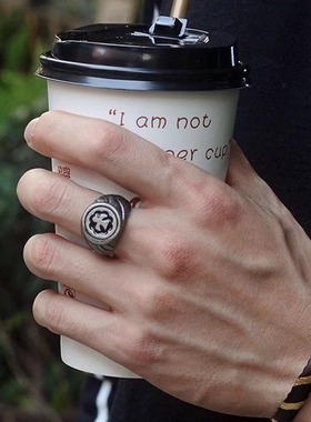 日韩风印第安风太阳飞鹰图腾戒指钛钢情侣对戒复古男女创意尾指环