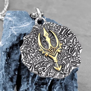 北欧维京海王三叉戟吊坠时尚个性潮流男士钛钢街头嘻哈高级感项链