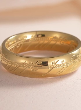 欧美经典电影雕刻指环王戒指6mm魔戒男士钛钢戒指真空电镀不掉色