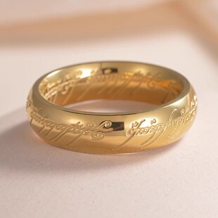 欧美经典电影雕刻指环王戒指6mm魔戒男士钛钢戒指真空电镀不掉色