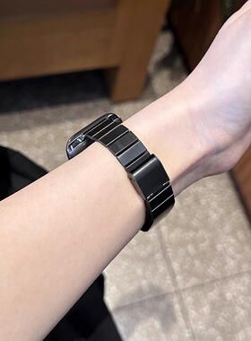 适用applewatch S10金属表带iwatch星光色表带S9/8带扣不锈钢表带