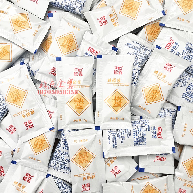 忆霖糖醋酱 300包 上校鸡块蘸酱 黑椒鸡块 西餐调料番茄酱