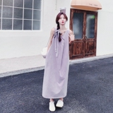 韩版显瘦紫色牛仔背带裙女夏季2025新款可盐可甜休闲慵懒风连衣裙，女装连衣裙，2C137