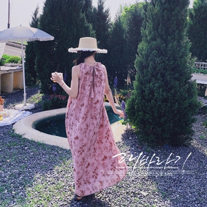 【现货】粉黛花序 气质系带度假背心裙 8126-P115-K168图片