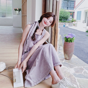 【现货】前后两面穿 香炉紫烟宽松牛仔背心裙8128-P130 控188图片