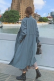 【现货】2022气质垂感显瘦收褶卡其色风衣083--888-P145-K198，女装风衣，2C137
