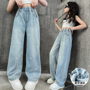 新款宽松女童大裤子夏季薄款