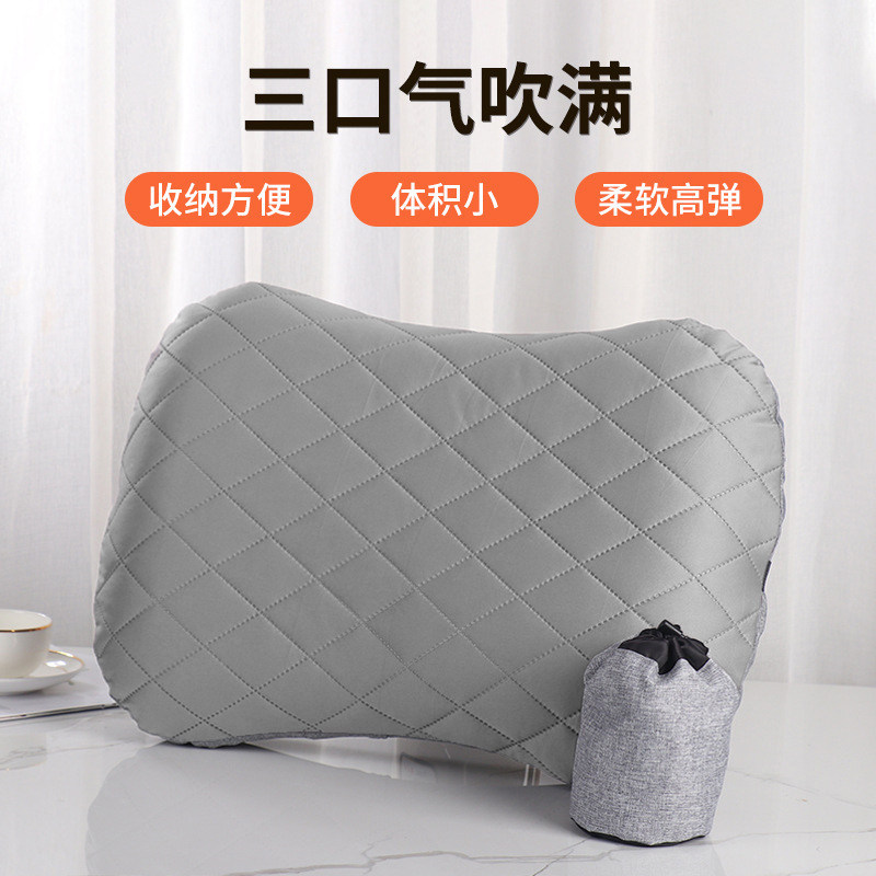 笨恩涂户外充气枕头高端露营飞机睡觉午睡旅行枕便携拆洗吹气枕