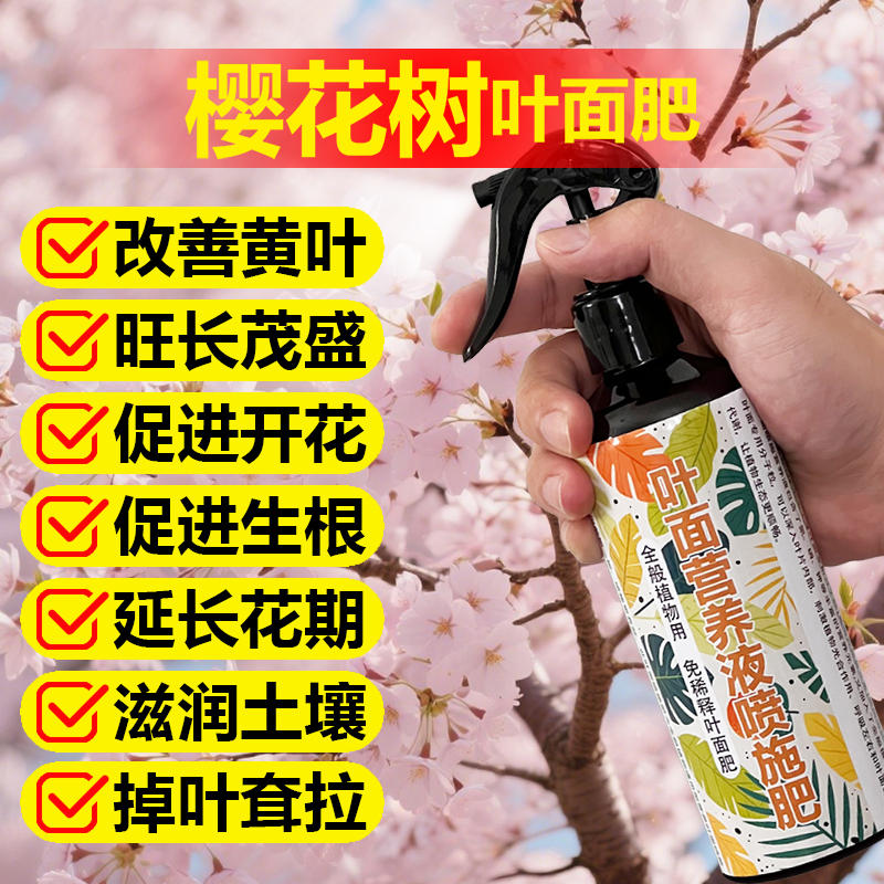 樱花树专用肥料盆栽营养液叶面肥开花肥小苗旺长促发新芽长新叶枝