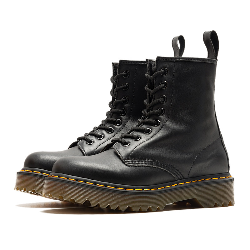 【missmo】厚底增高春秋冬季百搭经典马丁靴女短筒英伦风系带牛皮