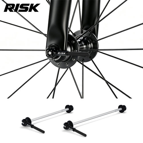 RISK自行车快拆杆钛合金快拆拉杆山地公路碳纤维钛轴轮组花鼓拉杆