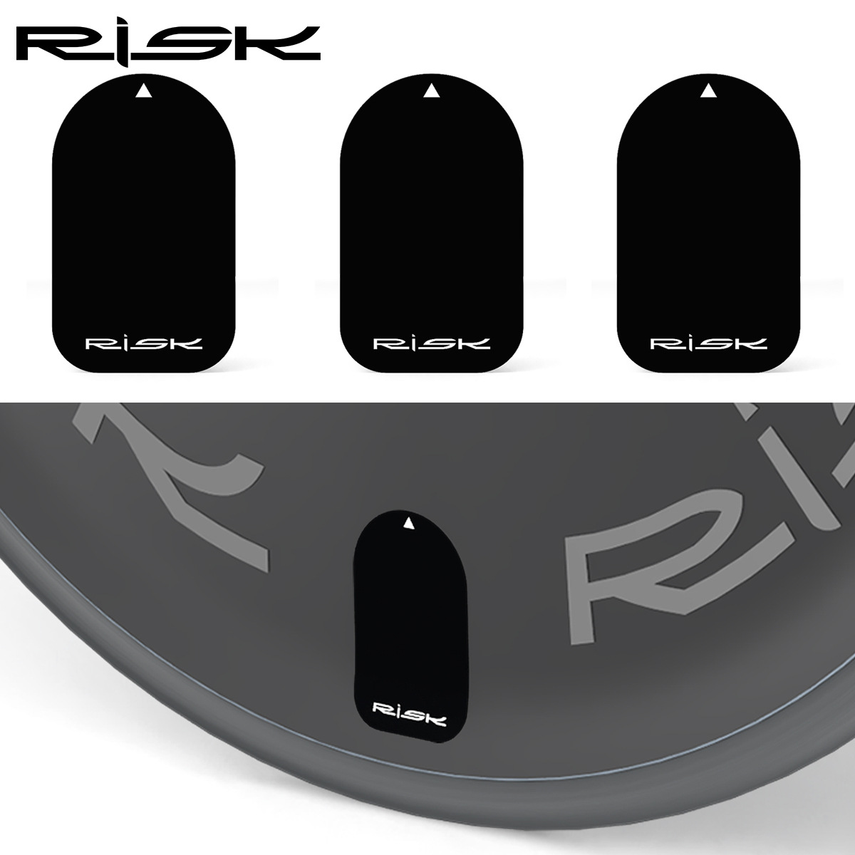 RISK公路自行车封闭轮气嘴贴铁三大饼轮法嘴贴气嘴贴纸TT铁三轮贴