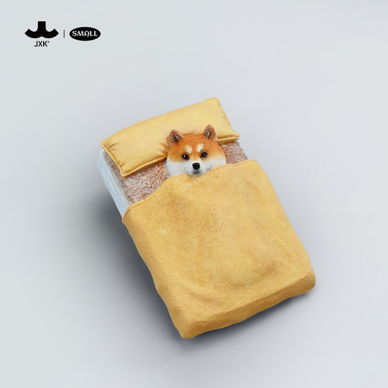 JXK单身狗柴犬可爱创意狗狗模型仿真桌面摆件冰箱贴装饰品礼物