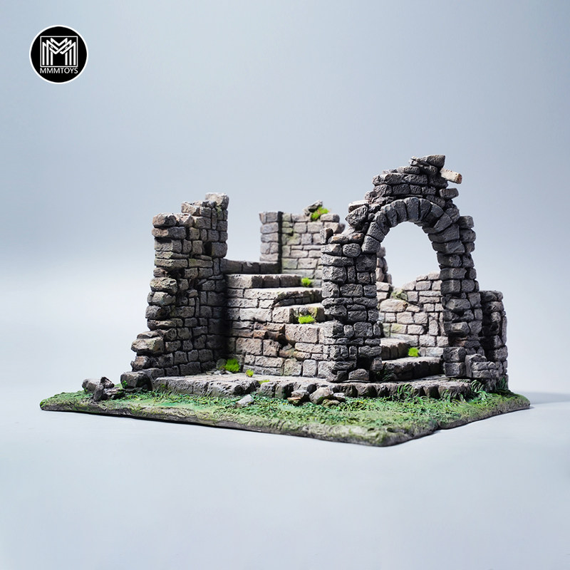 mmmtoys1/12中世纪遗迹场景摆件