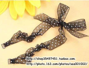 奢华褶皱点点丝带挂脖式 满30元 跨脖两用 双肩 内衣肩带4色入 包邮