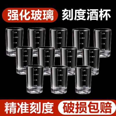 轻奢高档白酒杯二两带刻度描金家用套装玻璃2两100ml饭店商用新款