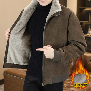 皮衣 加绒加厚皮毛一体双面穿翻领潮流青年翻领大码 2025秋冬装 新款