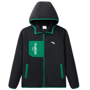 安踏儿童男童保暖摇粒绒外套2025秋冬新款儿童抗静电女孩洋气衣服