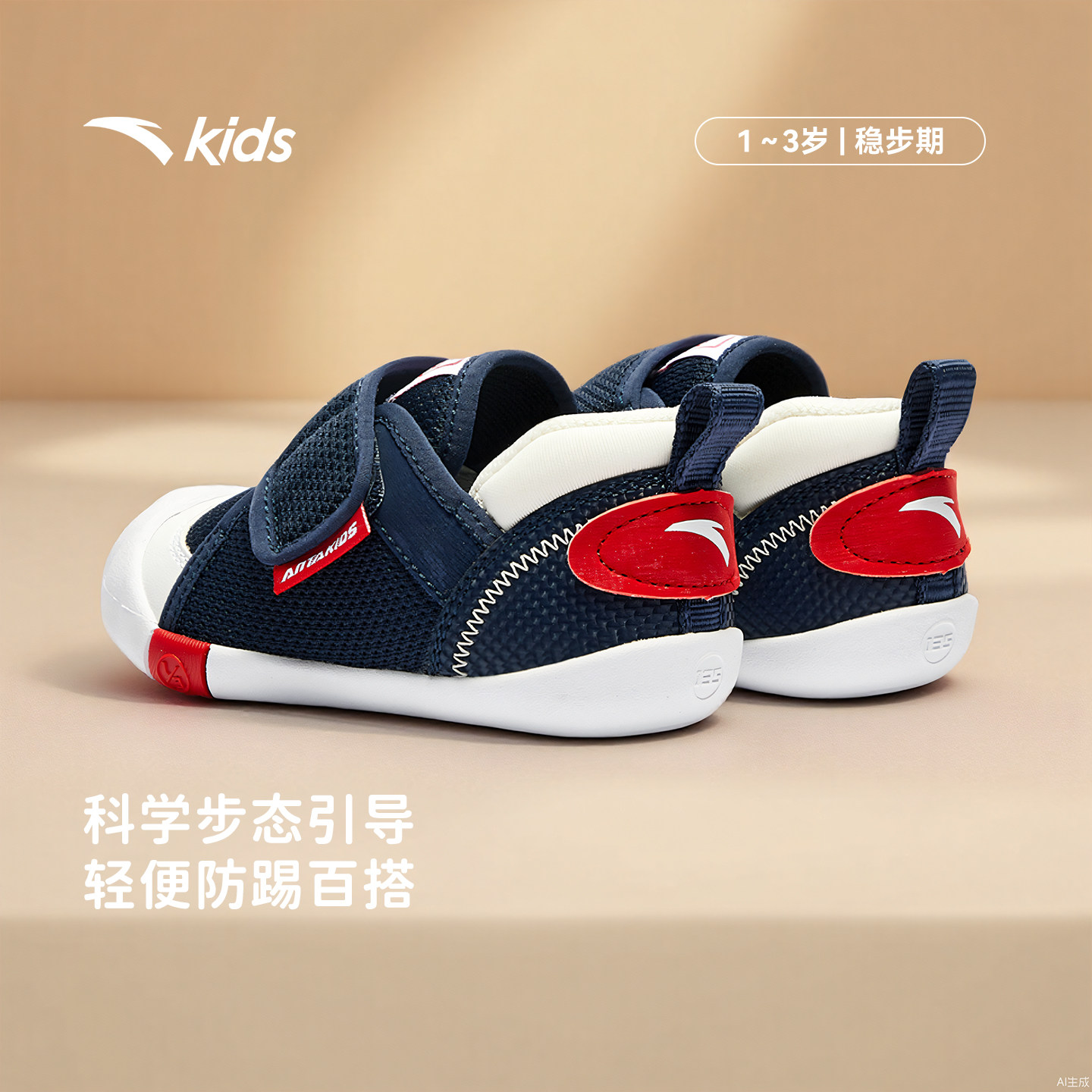 安踏学步鞋男宝宝鞋子秋季新款室内鞋儿童运动鞋机能鞋幼儿园鞋