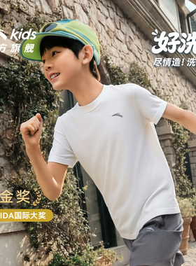 好洗T安踏儿童短T男童针织短袖衫2026年夏季新款速干透气跑步运动