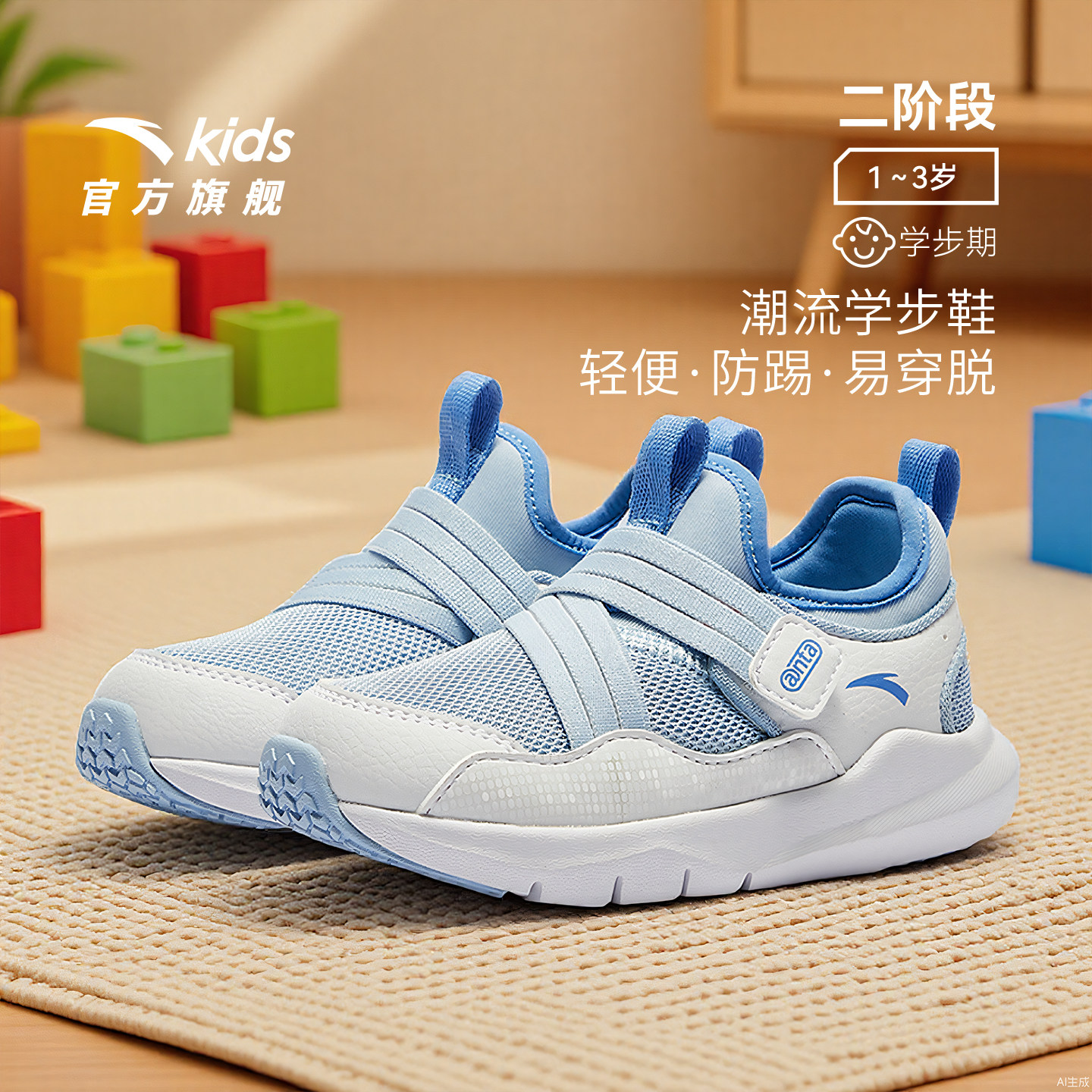 安踏学步鞋幼儿园鞋男女宝宝鞋婴儿鞋秋新款童鞋运动鞋儿童室内鞋