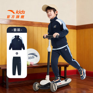 安踏小童宝宝套装2026辛苦加绒外套裤子洋气两件套户外男童套装