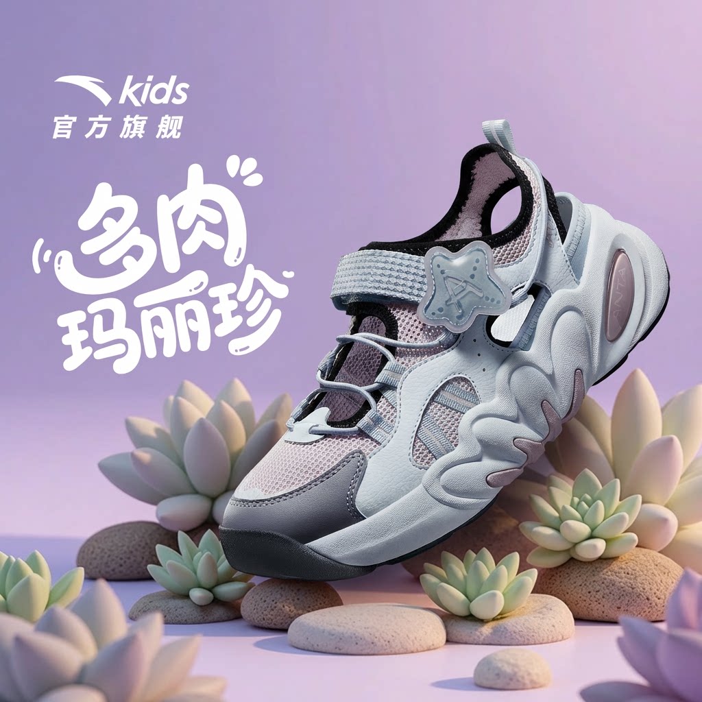 安踏儿童女童凉鞋框子鞋2026年夏季新款防滑中大童玛丽珍包头凉鞋