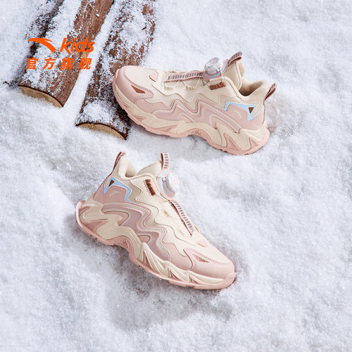 安踏儿童女大童冬季二棉棉鞋