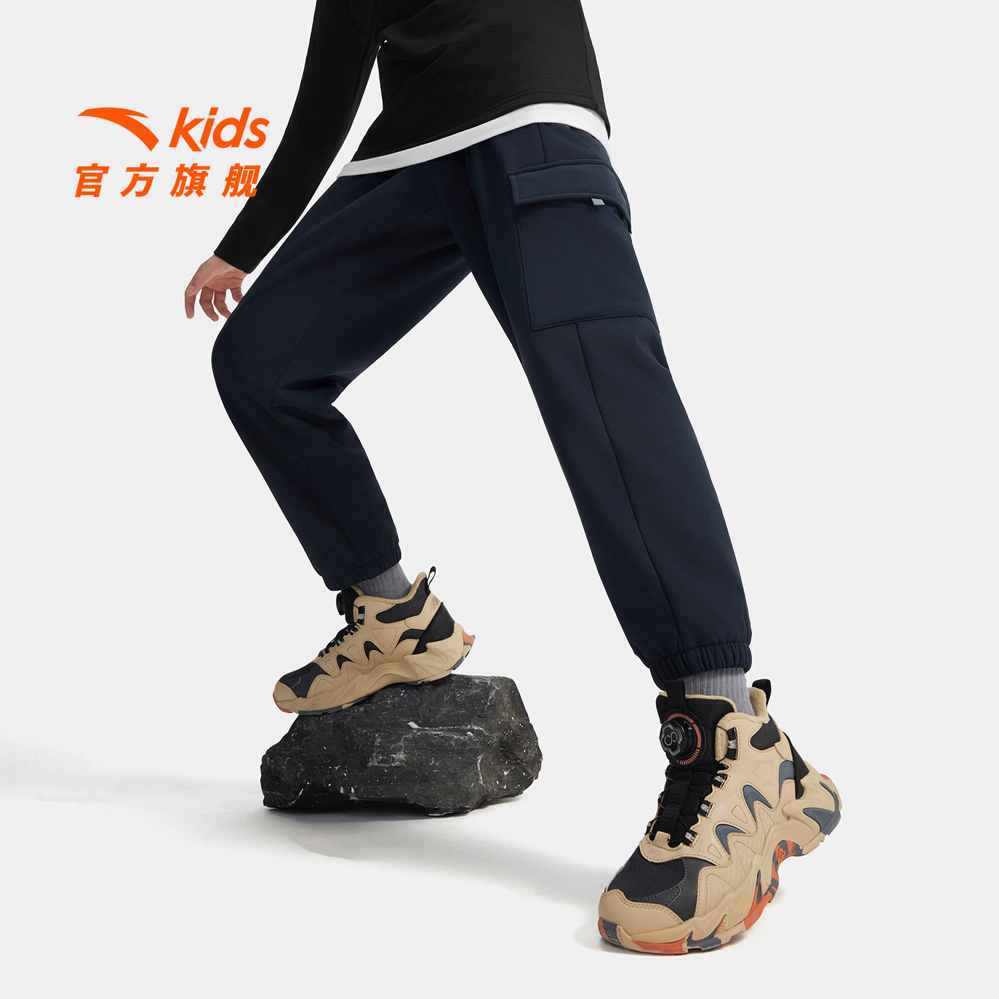 【软壳裤】安踏儿童装男童加绒加厚裤子秋冬2026冬季新款工装长裤
