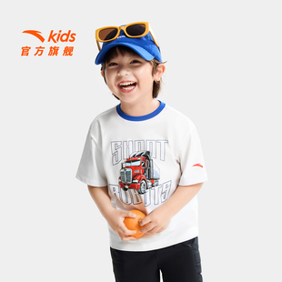 透气舒适儿童纯棉短袖 2026夏款 变形金刚 衫 安踏儿童男小童针织短袖
