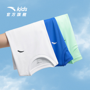 透气T恤童装 2025年夏新款 运动速干男童短袖 安踏儿童易去污清风T